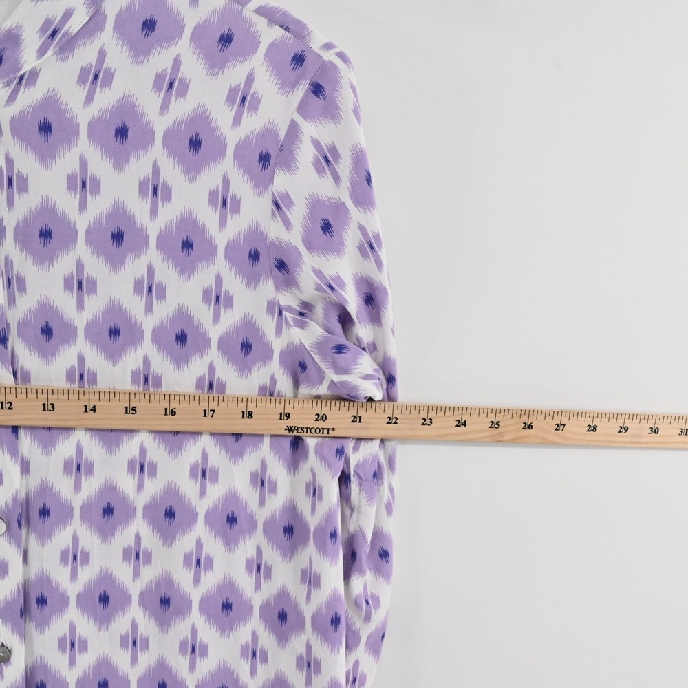 Walker Wade Ikat Maxi Dress Womens Size XL Purple Button Front Resort Vacation - Picture 4 of 9